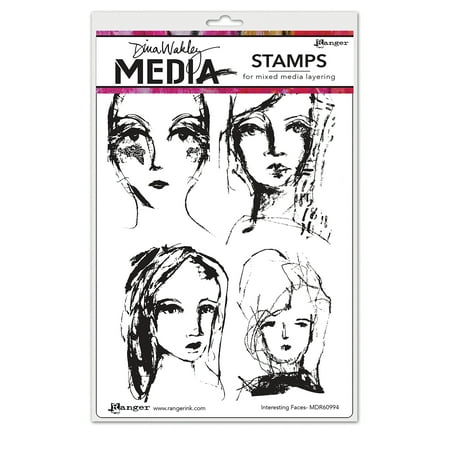 Ranger Interesting Faces Dina Wakley Media Cling Stamps 6