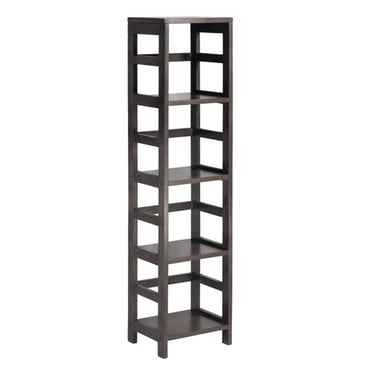 Winsome Wood Leo 4-Section Narrow Open Storage Shelf, Espresso Finish