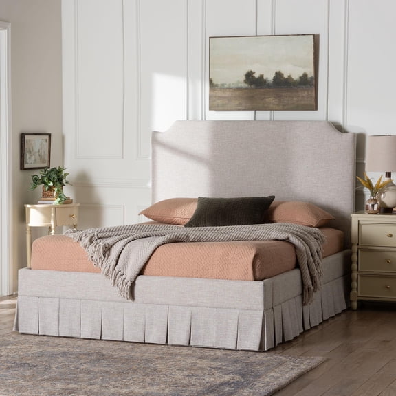Baxton Studio Ronelyn Modern Platform Bed, Queen, Beige