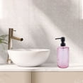 thumbnail image 2 of Unique Bargains 1 Pc Elegant Twill Pattern Soap Pump Dispenser for Bathroom 16.9oz Pink Black, 2 of 6