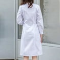 thumbnail image 4 of Womens Long Sleeve Lab Coat Scrub Jacket Medical Uniform Multi Pocket Easy Care Lightweight Workwear White XL, 4 of 7