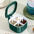 thumbnail image 2 of 4-Compartment Spice Organizer with Lids and Measuring Spoons Airtight Plastic Kitchen Storage Box Dustproof Countertop Seasoning Container, 2 of 6
