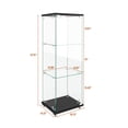 thumbnail image 2 of Modern Glass Display Cabinet with LED lights, Quick-assembly Antique Cabinet, Tempered Glass Bookshelf, Suitable for Living Room and Bedrooms, 2 of 13