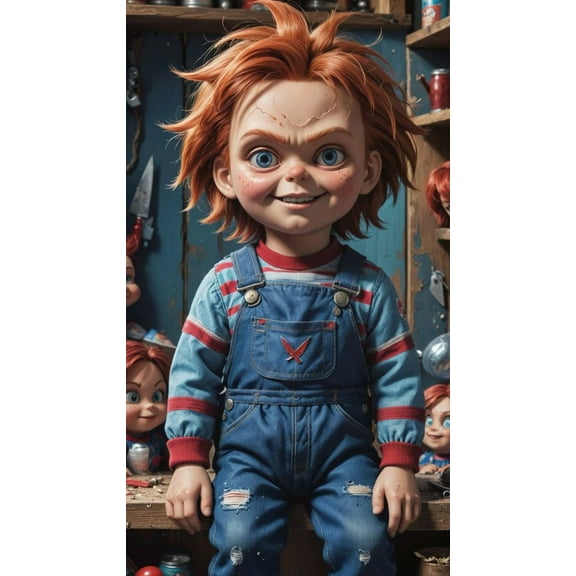 Chucky 5D DIY Diamond Art Painting Kits Horror film 12x16 Inch for Adults,Full Round Drill Rhinestone Embroidery for Wall Decoration