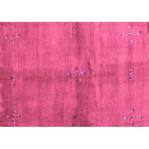 Ahgly Company Indoor Rectangle Abstract Purple Contemporary Area Rugs, 2' x 4'