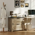 thumbnail image 2 of HOMCOM 2 Drawer File Cabinet Lateral Filing Cabinet for Home Office, Grey, 2 of 10