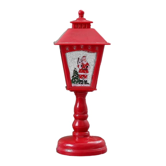 Farol navideño con regalos musicales, figura de habitación para estantería, chimenea, vacaciones. Estilo A