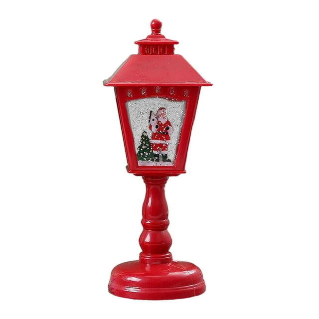 Lámpara de noche con farol navideño, regalos musicales, adorno para habitación, estatuilla, luz nocturna para mesa, chimenea, estante navideño para , Estilo A