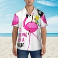 thumbnail image 2 of Pofeuu It'S Flamazing To Be A Pirate Print Hawaiian Shirt for Men Sleeves Casual Button Down Summer Beach Dress Shirts T-Shirts,XX-Large, 2 of 7