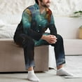 thumbnail image 7 of Sikiie Colorful Ink Style Dragon Mens Pajama Set, Soft Warm Long Sleeve Sleepwear, Cozy Button-Down Pjs for Men-Small, 7 of 7
