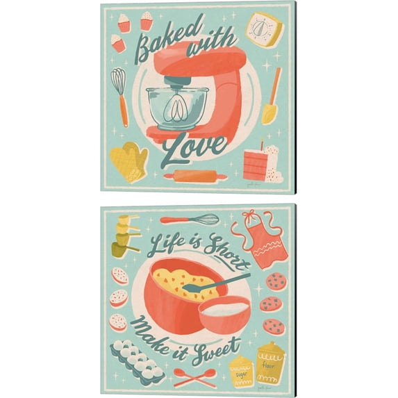 Great Art Now Fresh Baked by Janelle Penner 2 Piece Canvas Art Set Each 14W x 14H
