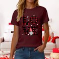 thumbnail image 6 of felwors Valentines Day Cute Love Heart Gnome Pink Women Girls Premium Tri-Blend T-Shirt(Wine, XXXL), 6 of 8