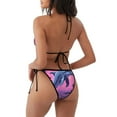 thumbnail image 2 of Zufioo Hawaiian Beach Dolphin for Women's Bikini Set,High Elastic Swimsuit and Swim Trunks Two-piece Set-Removable Chest Pad,Strap Style,Pool and Beach Swimwear-Large, 2 of 7