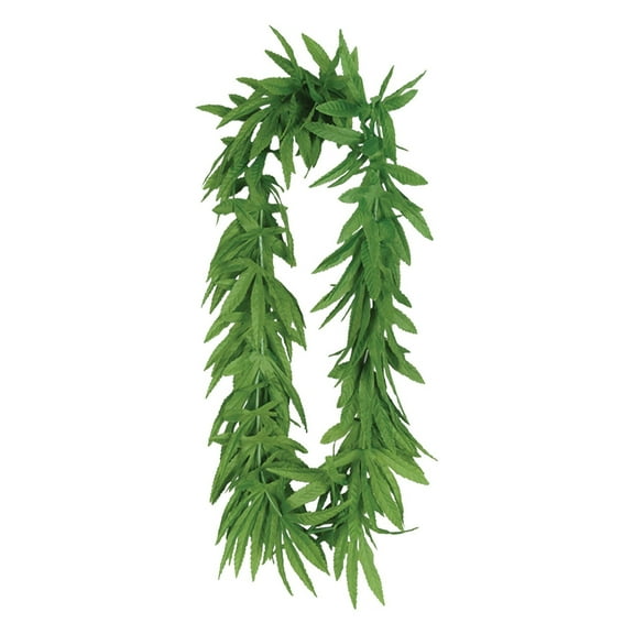 Party Central Club Pack of 12 Green Artificial Fern Leaf Tropical Lei Necklaces 40"