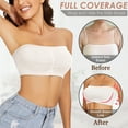 thumbnail image 6 of Strapless Bras for Women No Underwire Full Coverage Wireless Push Up Bandeau Tube Top pads Bralette-2 Pack, 6 of 7