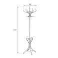 thumbnail image 2 of Gymax Wood Standing Hat Coat Rack Jacket Bag Hanger Tree 12 Hooks w/ Umbrella Stand, 2 of 10