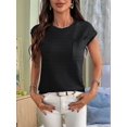 thumbnail image 4 of Short Sleeve Sweater for Women 2025 Casual Sweater Vest Cotton Knit Pullover Tank Tops Spring Summer Outfits Black XL, 4 of 8