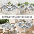 thumbnail image 7 of Round Picnic Table Cloth 100% Waterproof & Oil Proof, Elastic Fitted Table Cover for 45"-52" Round Tables, for Dining, Camping, Outdoor, 7 of 7