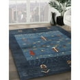 thumbnail image 2 of Ahgly Company Indoor Square Contemporary Azure Blue Abstract Area Rugs, 7' Square, 2 of 6
