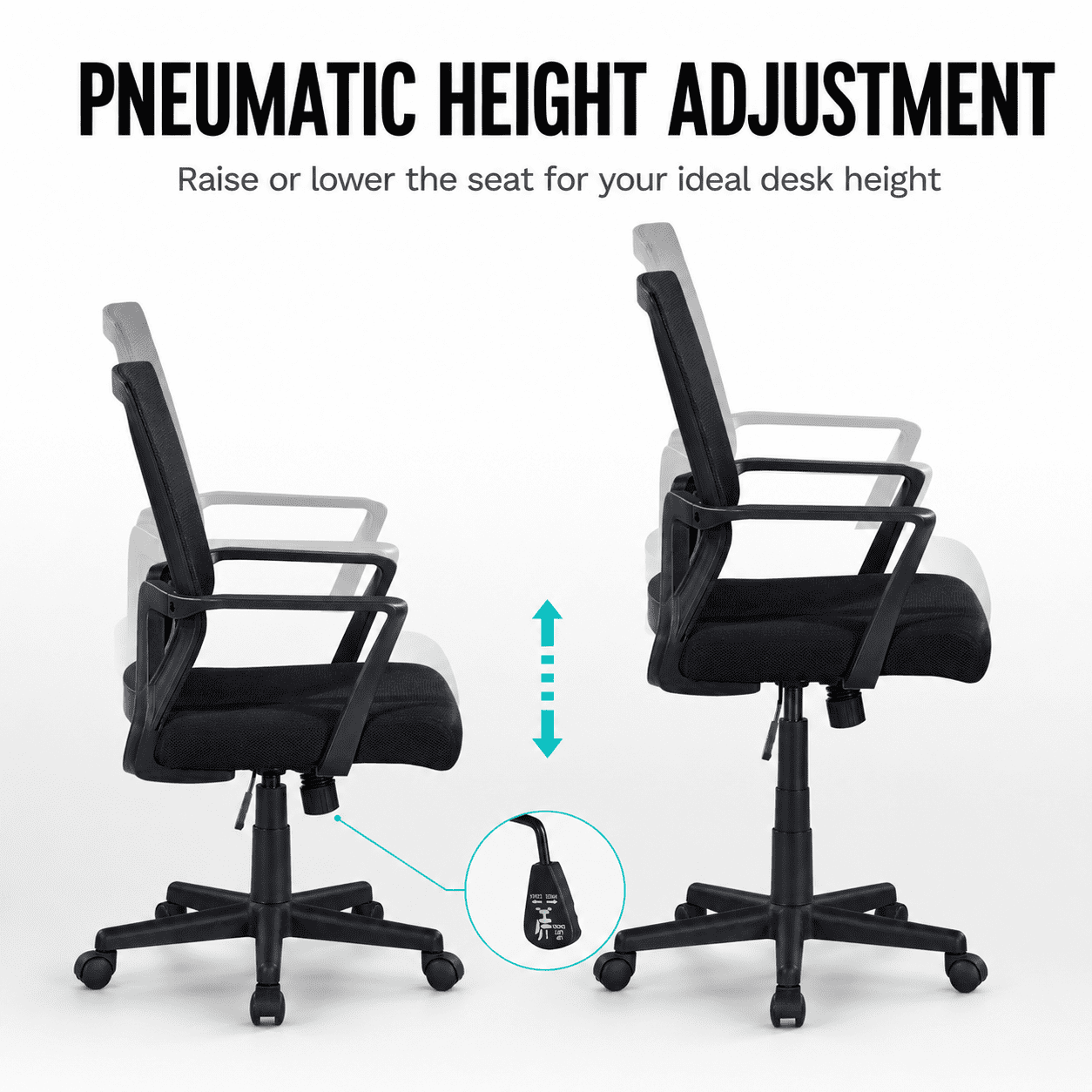MOONMISS Height Adjustable Office/Task Chair with Armrest