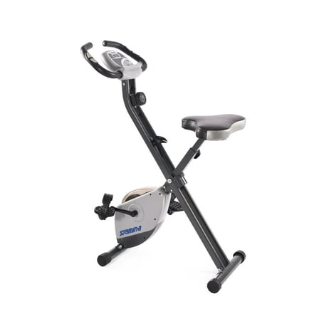 Stamina Cardio Folding Exercise Bike with Heart Rate Sensors and Extra Wide Padded Seat