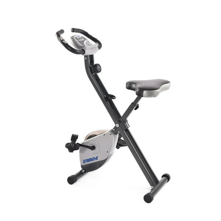 Stamina Cardio Folding Exercise Bike with Heart Rate Sensors and Extra Wide Padded (Best Stationary Bike For Knee Replacement Rehab)