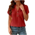 thumbnail image 2 of Blczomt Womens Blouses Red V Neck Summer Cute Blouses Casual Plain Lightweight,XL, 2 of 9