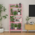 thumbnail image 6 of Ladder Bookshelf, 4-Tier Open Shelf for Living Room Bedroom Office Pink, 6 of 7