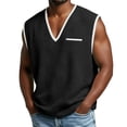 thumbnail image 2 of Horkkom Tank Tops Men V Neck Color Block Sleeveless Shirts Summer Gym Pullover Casual Shirts with Pockets, S-2XL, 2 of 7