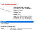 thumbnail image 2 of Front Bumper Cover Trim Panel - Compatible with 2022 - 2024 BMW X3 2023, 2 of 2