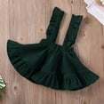 thumbnail image 4 of Toddler Baby Girls Corduroy Suspender Skirt Ruffle Hem Solid Color Sleeveless Strap Overall Dress, 4 of 7