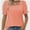 Coral color, variant on Women's Square Neck Tops Ruffle Trim Sleeve T-Shirts for Summer Casual Short Tees