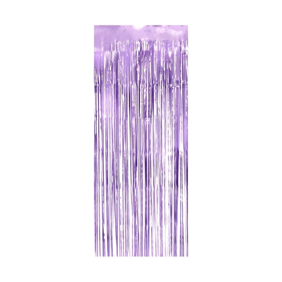 Celebrate It Fringe Curtain – Metallic Party Backdrop Curtain for Doorways & Decor - Lavendar - 7.9 ft x 3 ft - 12 Pack