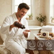 Body & Earth Mens Gift Sets Self-Care , 10Pcs Sandalwood Beard Grooming Kits with Bath and Body Wash, Birthday Gift Baskets for Him Grandpa