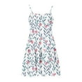thumbnail image 6 of FamilyThread Girls Floral Print Sleeveless Dresses Spaghetti Strap Summer Swing Twirly Sundress A-Line Dress For 4-14Y, 6 of 7