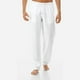 thumbnail image 3 of Pantalones de lino con cordón para hombre de qucoqpe, pantalones casuales holgados de playa de verano, 3 of 5