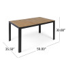 Furman Wood and Resin Outdoor 7 Piece Dining Set, Black and Teak