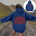 thumbnail image 2 of WENWU Womens Hoodies Long Sleeve Lightweight Pullover for Women Baggy Hoodies Blue Sweatshirt Women Fall Clothes Comfy Clothes, 2 of 7