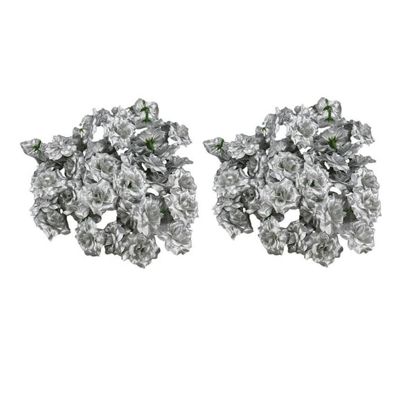 100 Pcs Artificial Rose Flower Flowers Celebration Fake Roses Man Silver