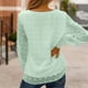 thumbnail image 4 of Blusa de gasa con mangas de linterna verde para oficina y hogar, blusa de cuello redondo y manga larga, talla S, 4 of 6