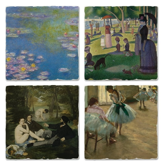 Thirstystone "French Impressionists" 4-Pack Assorted Tumbled Tile Coasters