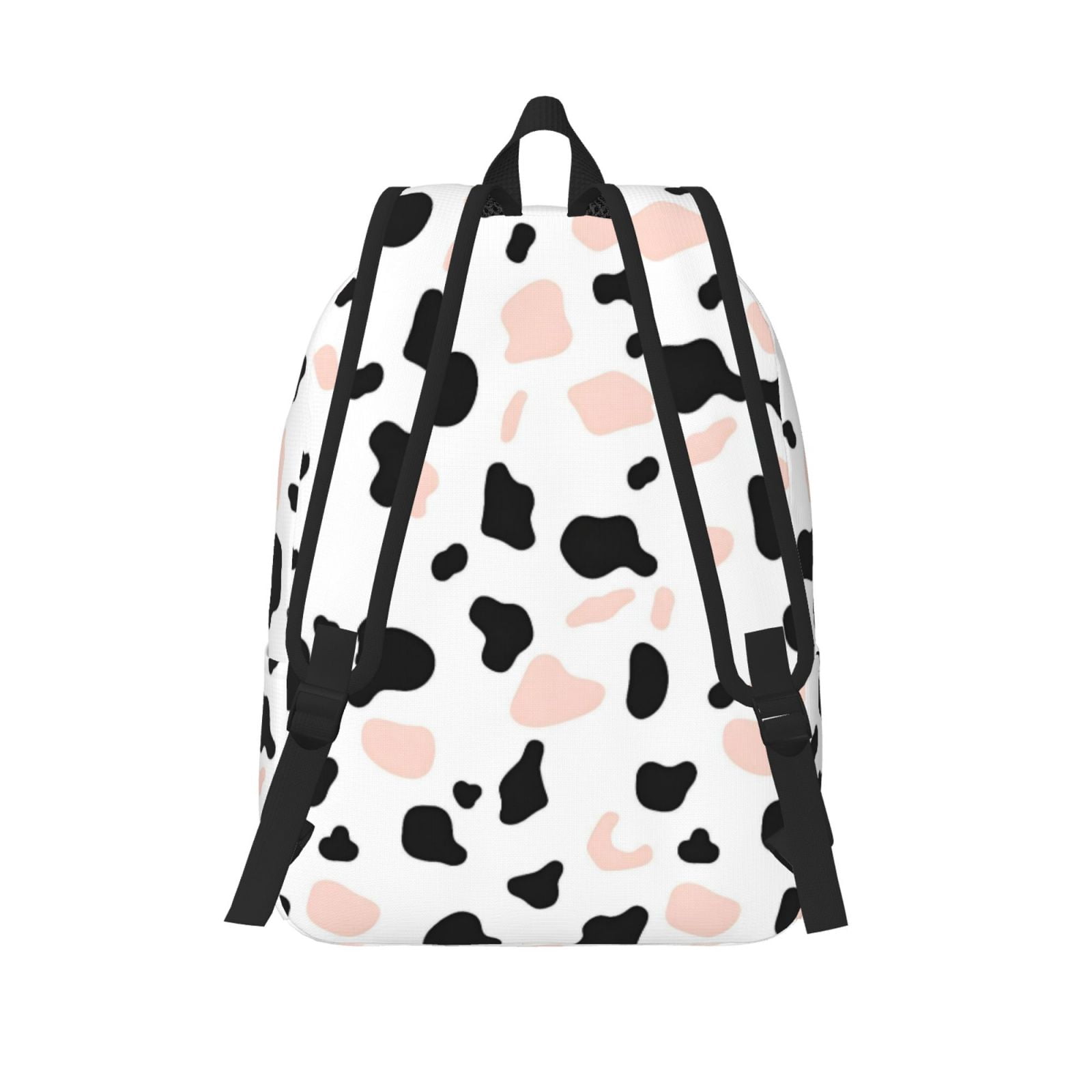 Casual Canvas Backpack Without Interlayer Large Capacity Stick Bag Design For Outdoor Shopping Office Outdoor Sports Simple Cow-Print Pattern1_2 Medium