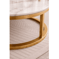 thumbnail image 4 of Mesa De Centro Doble Redonda Blanca Diseño Moderno Dorado, 4 of 4