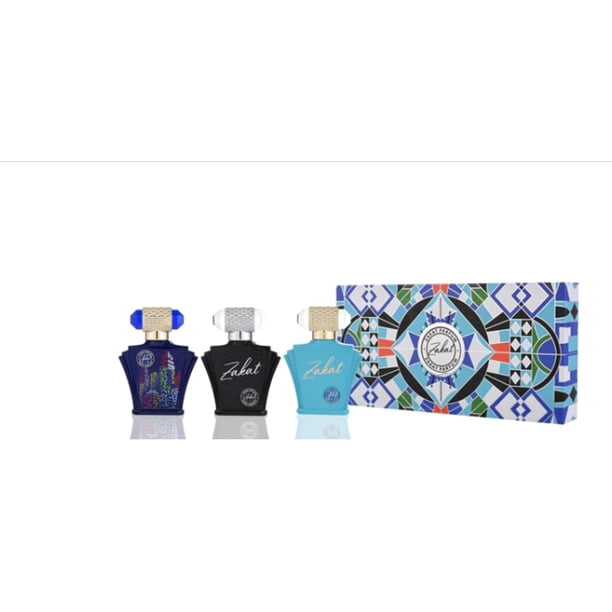 Set de viaje Perfume Zakat Z6, Z9, Z7, 30 ml, Eau de Parfum Blue x3