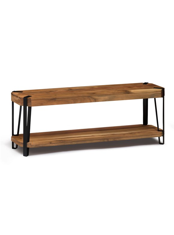 Ryegate Natural Live Edge Solid Wood with Metal 48" Bench, Natural