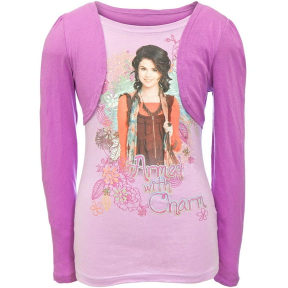 Wizards Of Waverly Place - Charm Girls Youth 2fer Long Sleeve T-Shirt - Large
