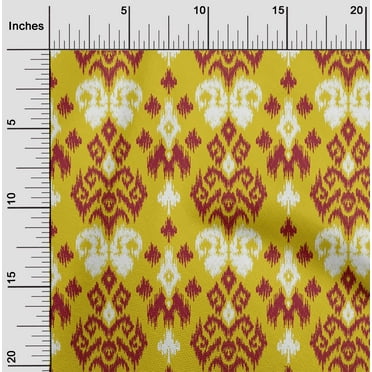 oneOone Organic Cotton Poplin Twill Fabric Paisley Ikat Fabric Prints By Yard 42 Inch Wide