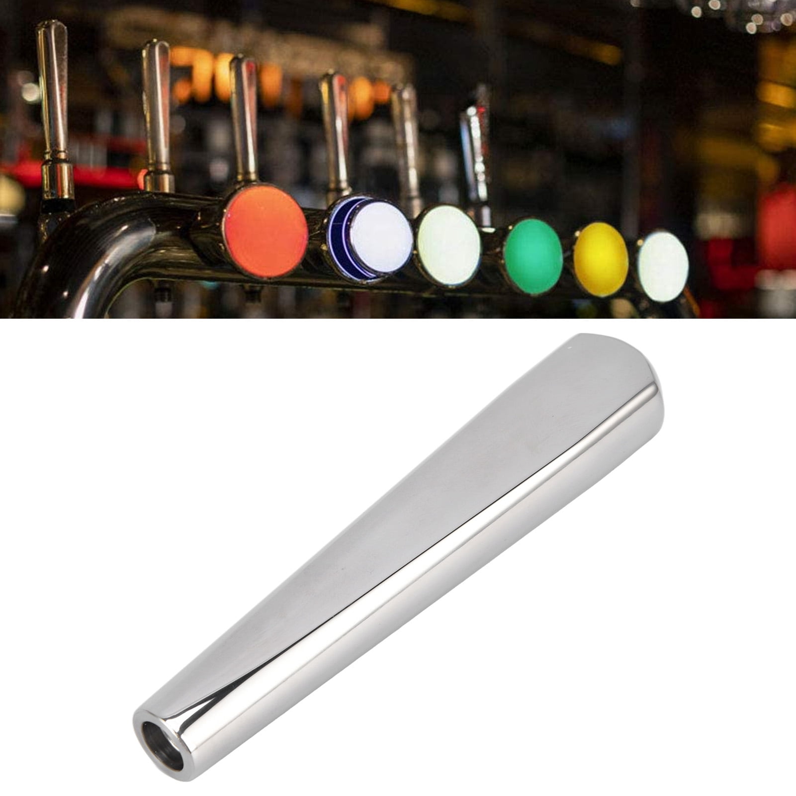 M Buder Draft Beer Tap Handle 304 Stainless Steel Replacement Faucet Handle for Standard US 3/8 Inch Thread Kegerator Tower Dispenser, Silver, 4.39 inches / 11.15 cm