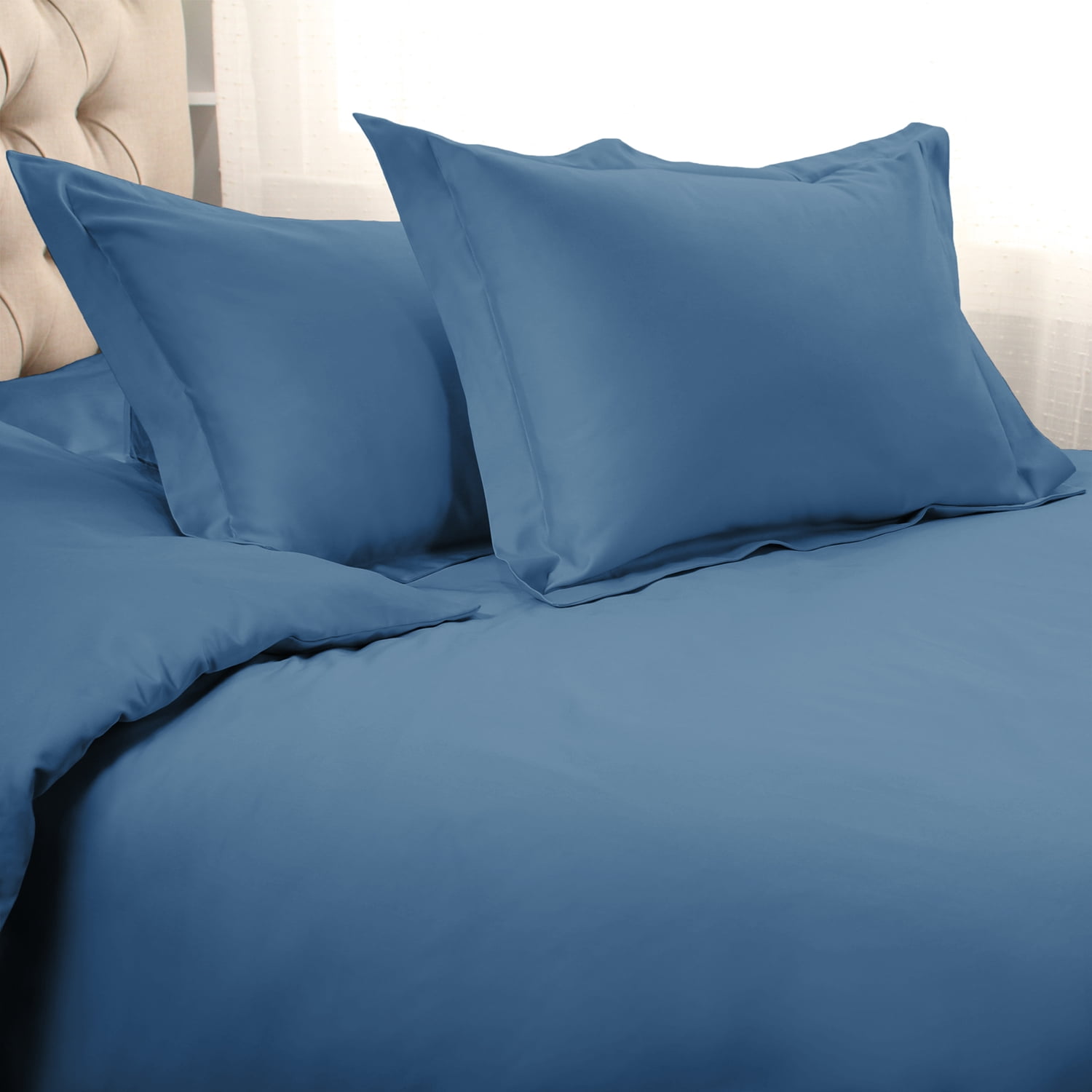 Superior Egyptian Cotton Duvet Cover Set, King/ Cal King, Medium Blue