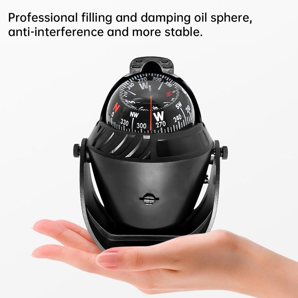 RAPOBRIX Electronic Navigation Compass Pivot Compass For Marine Marines Camping Gear With Magnetic Deflection Angle Adjustment, Used In Cars And Ships